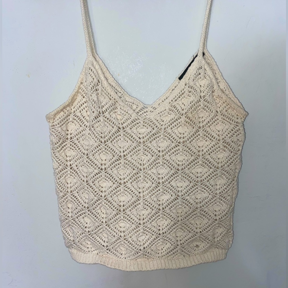 FOREVER 21 off white crochet top
